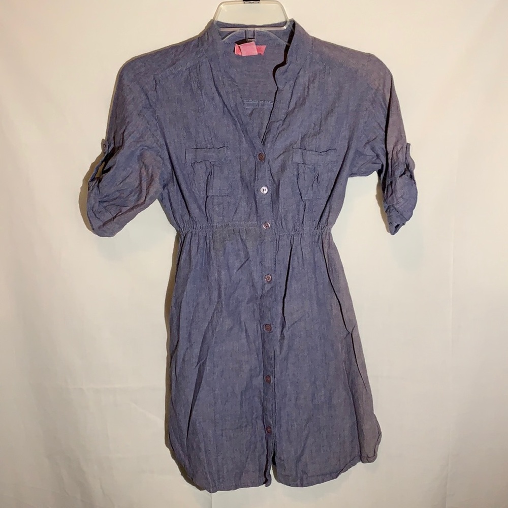 She’s cool Y2K denim style button down dress M